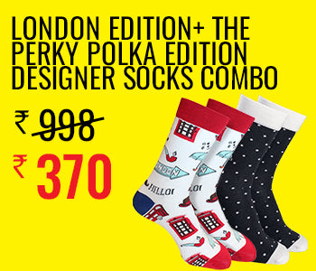 The London Edition Designer Socks for Men, Casual + The Perky Polka Edition Designer Socks, 1 Pair Each