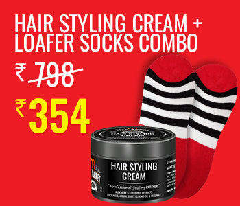 Hair Styling Cream, 50gm + The Ace Ablaze Edition Designer No Show Loafer Socks, 1 Pair