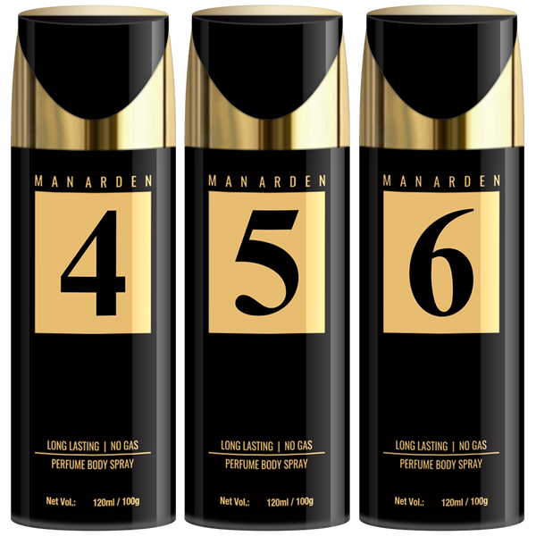 #4, #5 and #6 Deodorant, No Gas Deo for Men, 120ml Each