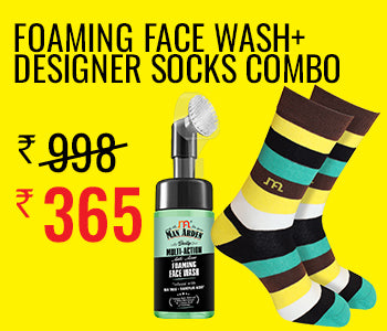 Man Arden Fansy Freak Stripes Edition Designer Socks for Men, 1 Pair + Daily Multi-Action Anti - Acne Foaming Face Wash 120ml