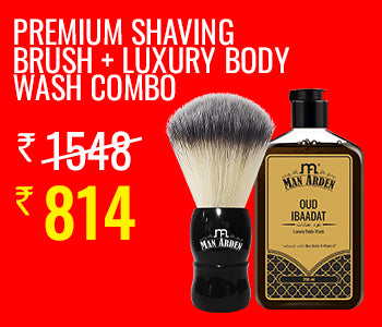 Oud Ibaadat Luxury Body Wash 250ml + Elegant Black Premium Shaving Brush