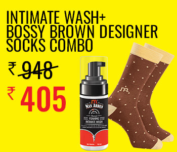 Clean Mate Intimate Foaming Wash, 120ml + Bossy Brown Edition Designer Socks, 1 Pair