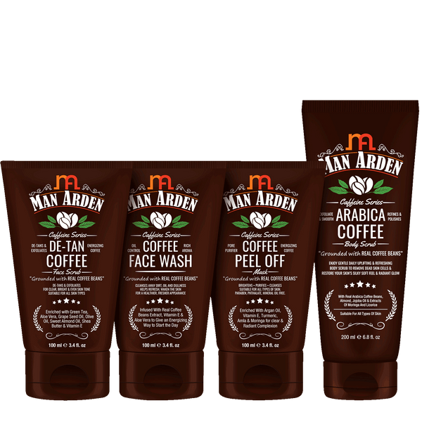 Caffeine Series| De Tan Face Scrub+ Coffee Face Wash + Coffee Peel Off Mask + Coffee Body Scrub