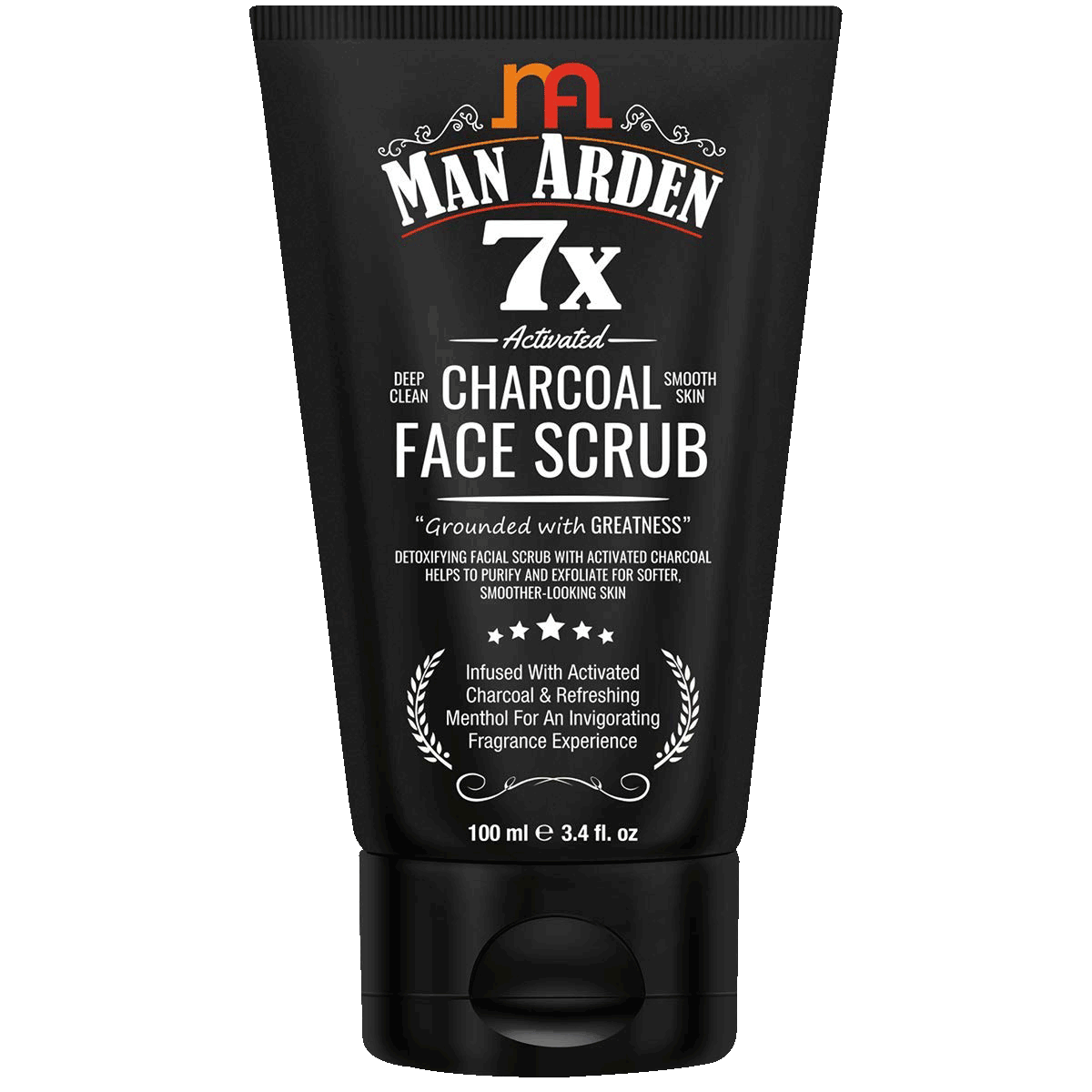 7X Activated Charcoal Face Scrub, 100ml Manarden