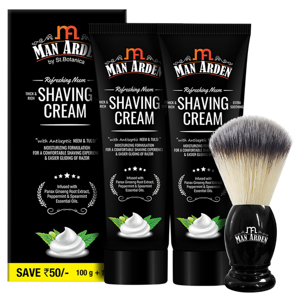 Classic Shaving Brush  + Neem Shaving Cream, 200g
