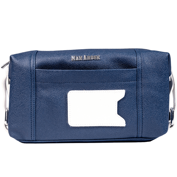 The Beau Blue" PVC Leather Toiletry Bag (Blue)