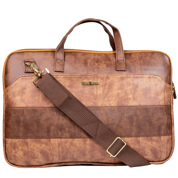 The Royal Highness" PVC Leather Laptop Bag, (Dusk & Coffee)