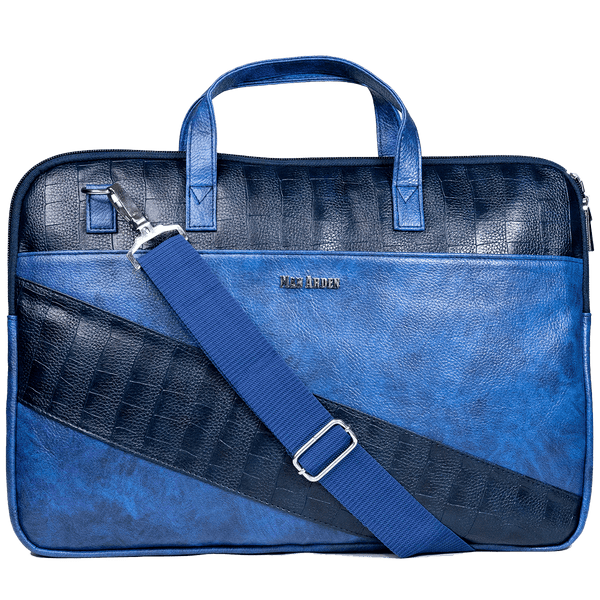 The Blue Knight" PVC Leather Laptop Bag (Blue)