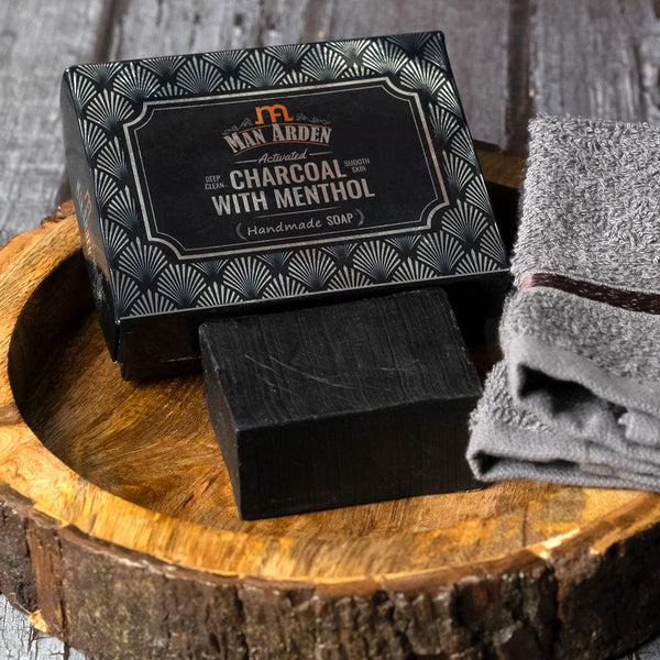 Activated Charcoal With Menthol Handmade Luxury Soap, 125gm