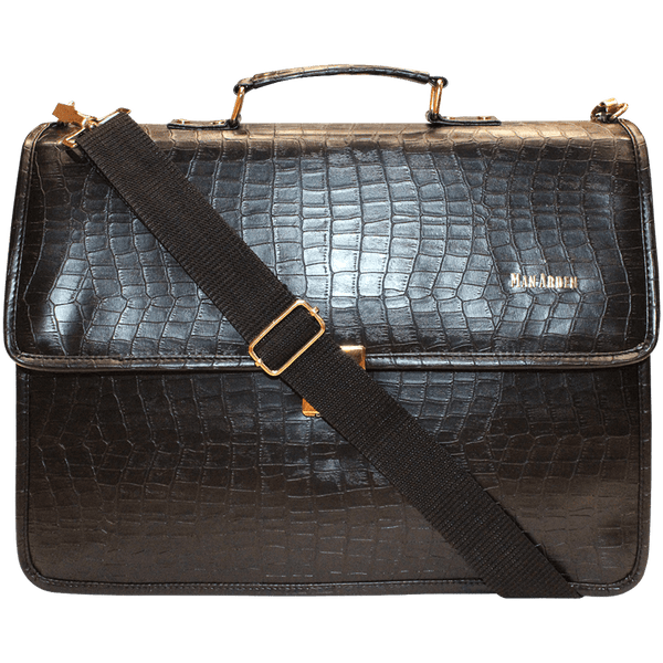 The Somber Knight" Men's Briefcase Organizer Bag (Black)