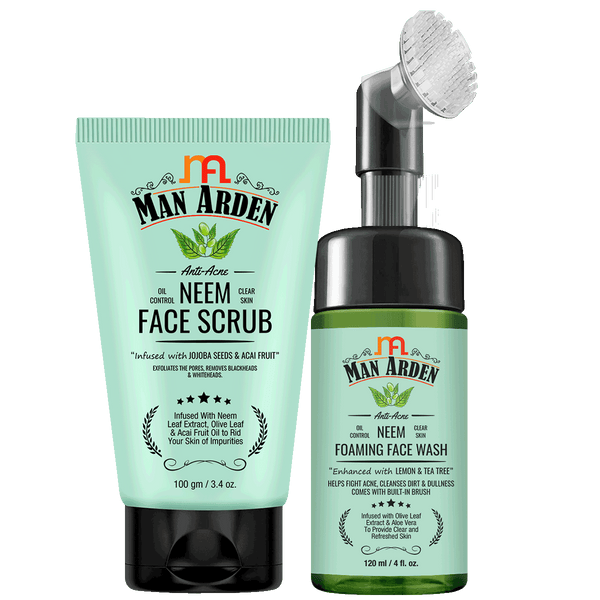 Anti Acne Neem Foaming Face Wash With Brush 120ml + Face Scrub 100g