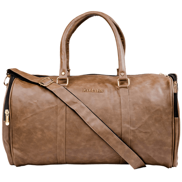 "The Sovereign Nudge" PVC Leather Duffle Bag (Pantone Tan)
